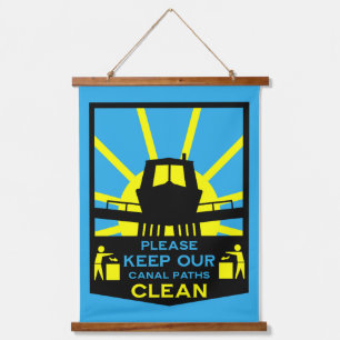 Aufkleber und Schilder für Narrowboat Wandteppich Mit Holzrahmen