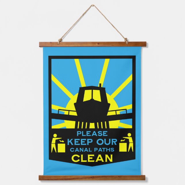 Aufkleber und Schilder für Narrowboat Wandteppich Mit Holzrahmen (Vorderseite)