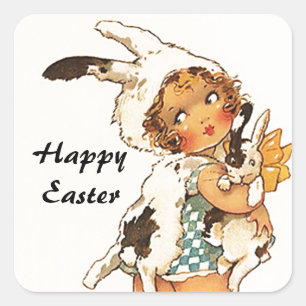 Aufkleber Vintag Antike Niedlich Ostern Sonniger A