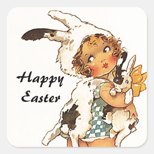 Aufkleber Vintag Antike Niedlich Ostern Sonniger A (Vorderseite)