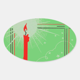 Aufkleber Vintag Deko Weihnachtskerze im Fenster