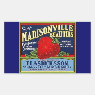 Aufkleber Vintag Madisonville LA Strawberry Advert