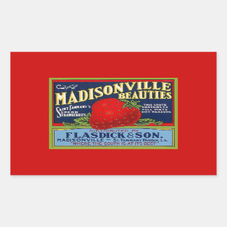 Aufkleber Vintag Madisonville LA Strawberry Advert