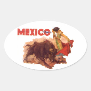 Aufkleber Vintag Mexico Reiseaufkleber Bullfight
