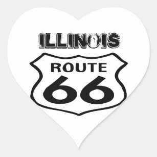 Aufkleber Vintag Route 66 Worn Staat Illinois Hear