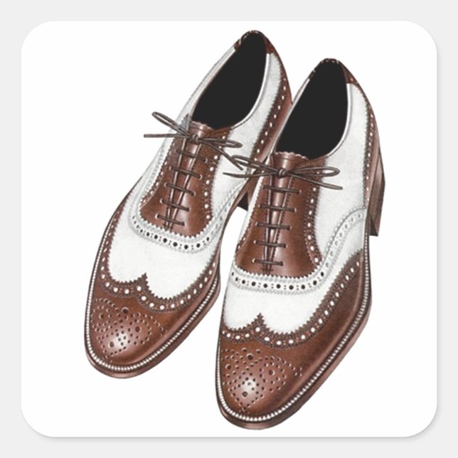 Aufkleber Vintag Zwei-Töne Oxford Wingtip Schuhpaa (Vorderseite)