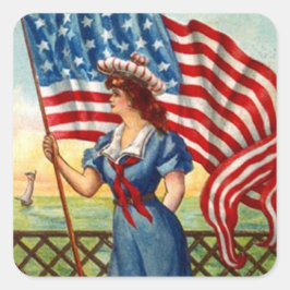 Aufkleber Vintage Patriotische Lady USA Alte Glori