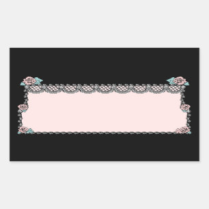 Aufkleber Vintage Rosa Hochzeitstorte Rosen Spitze