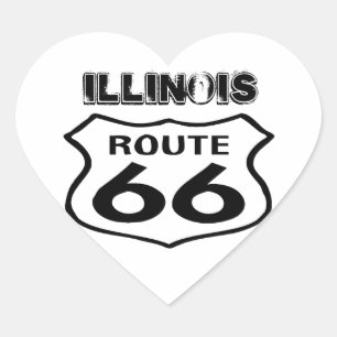 Aufkleber Vintage Route 66 Abgenutzt Staat Illinoi