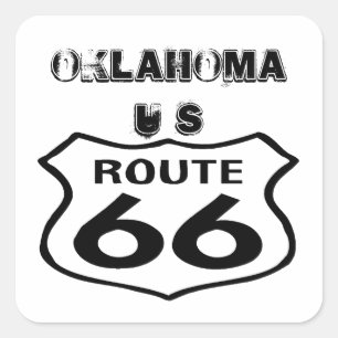 Aufkleber Vintage Route 66 Worn Staat Oklahoma USA