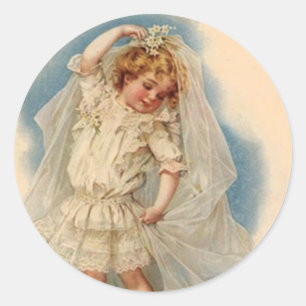 Aufkleber Vintage viktorianische Braut Hochzeitskl