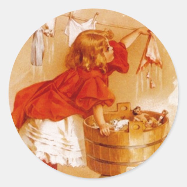 Aufkleber Vintage Viktorianische Mode und Seifenwä (Vorderseite)