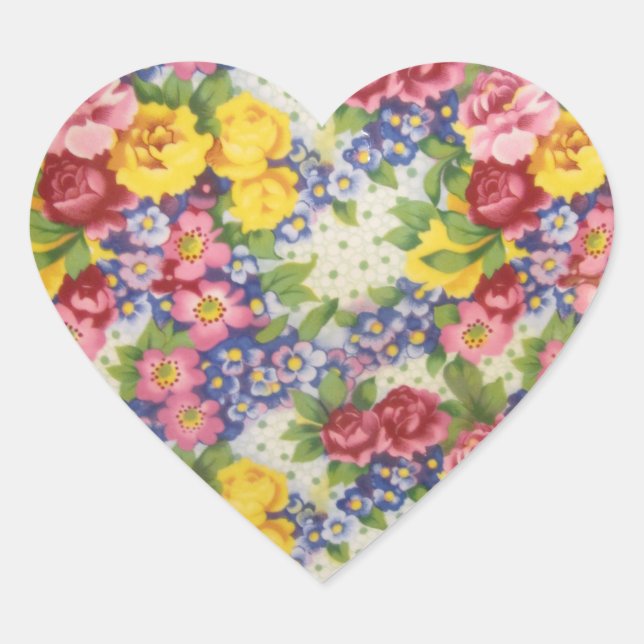 Aufkleber - Vintages Blumengewebe (Vorderseite)