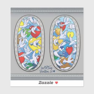 Aufkleber - Vögel in die Liebe