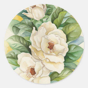 Aufkleber von Magnolia Blume Wasserfarben Kunst