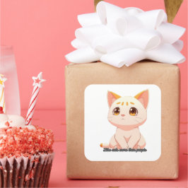 Aufkleber- Wie Katzen mehr als Menschen Quadratischer Aufkleber