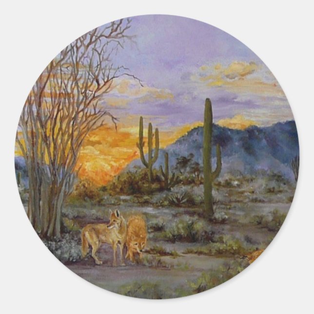 Aufkleber "WüstenSunset" (Vorderseite)