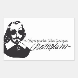 Aufkleber x20 Samuel Champlain Hipster Brille