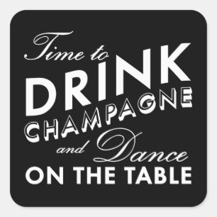 Aufkleber - Zeit, Champagner zu trinken