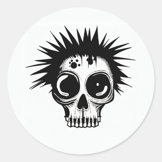 Aufkleber "ZOMBIE PUNK SKULL" (Vorderseite)