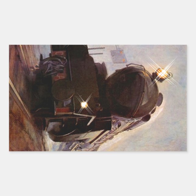 Aufkleber-Zugpferd Vintage Lokomotive Stat Rechteckiger Aufkleber (Vorderseite)