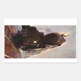 Aufkleber-Zugpferd Vintage Lokomotive Stat Rechteckiger Aufkleber