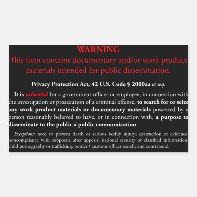 Aufkleber zum Datenschutzgesetz, schwarzes Rechtec (Vorderseite)