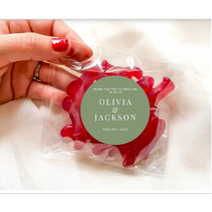 Aufkleber zum Hochzeitskeksen dunkelgrün