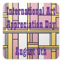 Aufkleber zum Internationalen Tag der Kunstbewertu
