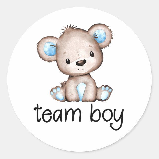 Aufkleber zum Thema Geschlecht im Team Boy Bear (Vorderseite)