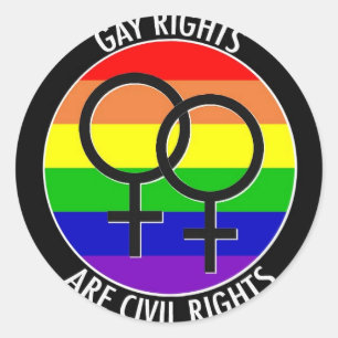 Aufkleberbogen - Gay-Rechte sind ein Bürgerrecht Runder Aufkleber
