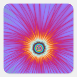 Aufkleberexplosion in Rosa Blau und Rot Quadratischer Aufkleber