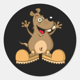 Aufklebernagetier "Cartoon " Runder Aufkleber