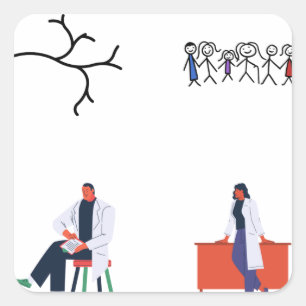 Aufkleberpackung für die Krankenpflege - Vaskuläre Quadratischer Aufkleber