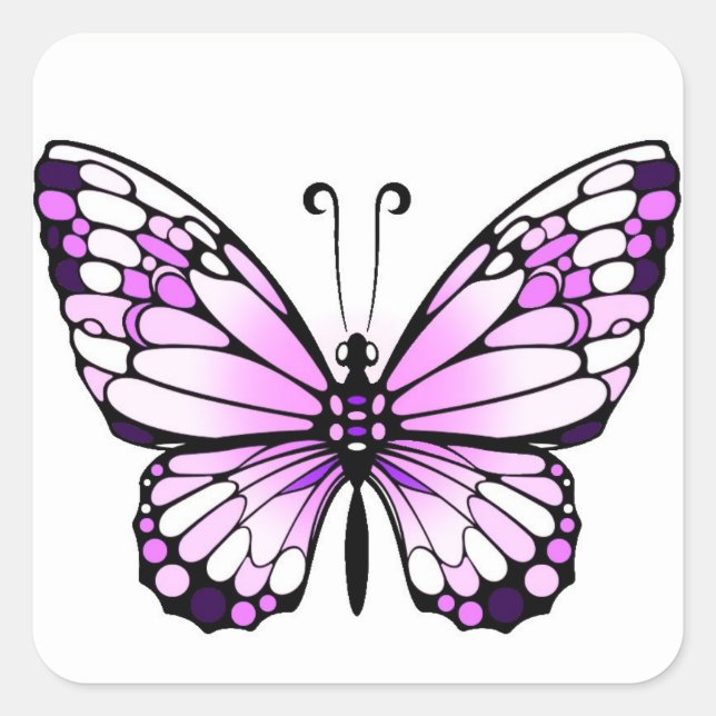 Aufkleberschmetterling Quadratischer Aufkleber (Vorderseite)