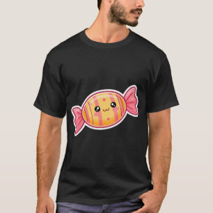 Aufklebervorlage mit süßer Candy Kawaii-Figur T-Shirt