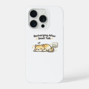 Aufladen nach Small Talk Lustige Katze iPhone 15 Pro Hülle