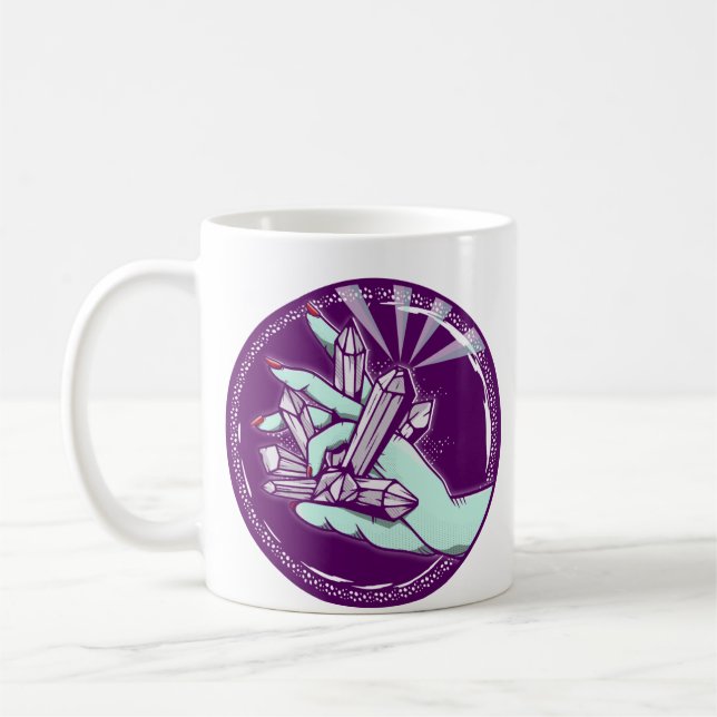 Aufladen von Amethystkristallen Kaffeetasse (Links)