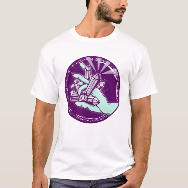 Aufladen von Amethystkristallen T-Shirt (Vorderseite)