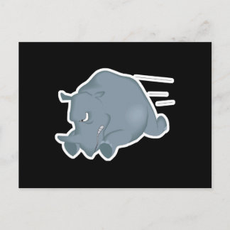 Aufladen von verrücktem Rhino Postkarte