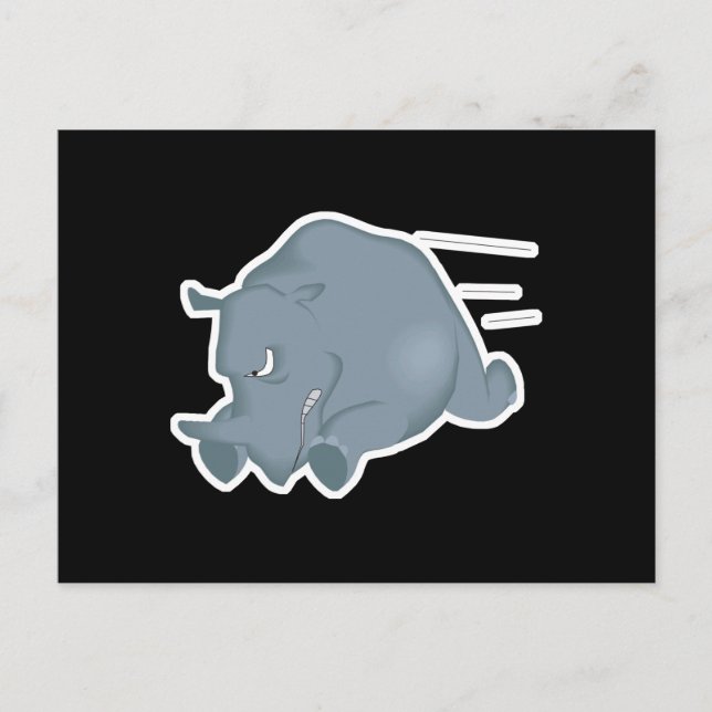 Aufladen von verrücktem Rhino Postkarte (Vorderseite)