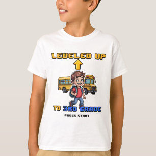 Aufleveln 3. Klasse Zurück zur Schule Lustiger Gam T-Shirt