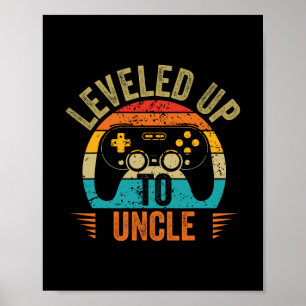 Aufleveln zu Onkel 2025 Lustiges Videospieler Vint Poster