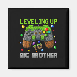 Aufleveln zum großen Bruder-Shirt Lustiger Gamer P Magnet