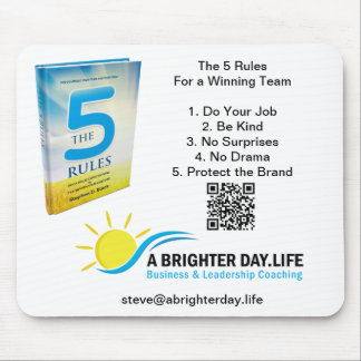 Auflistung der 5 Regeln - Maus-Pad Mousepad