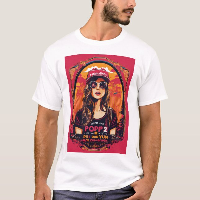 Auflistungen lebendiger Pop Art Expression T - Shi T-Shirt (Vorderseite)