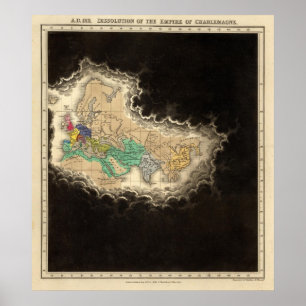 Auflösung des Reiches von ANZEIGE Karls der Große Poster