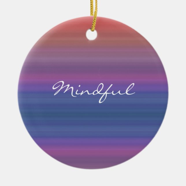 Aufmerksam - wählen Sie Ihr eigenes WORT für das Keramik Ornament (Vorne)