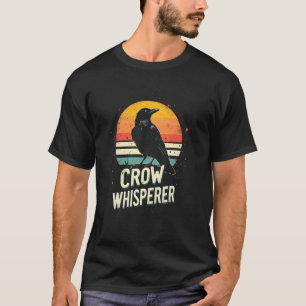 Aufmerksame Krähe Silhouette Flüsterer Kunst Beoba T-Shirt