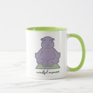 Aufmerksame Moment-Flusspferd-Wecker-Tasse Tasse
